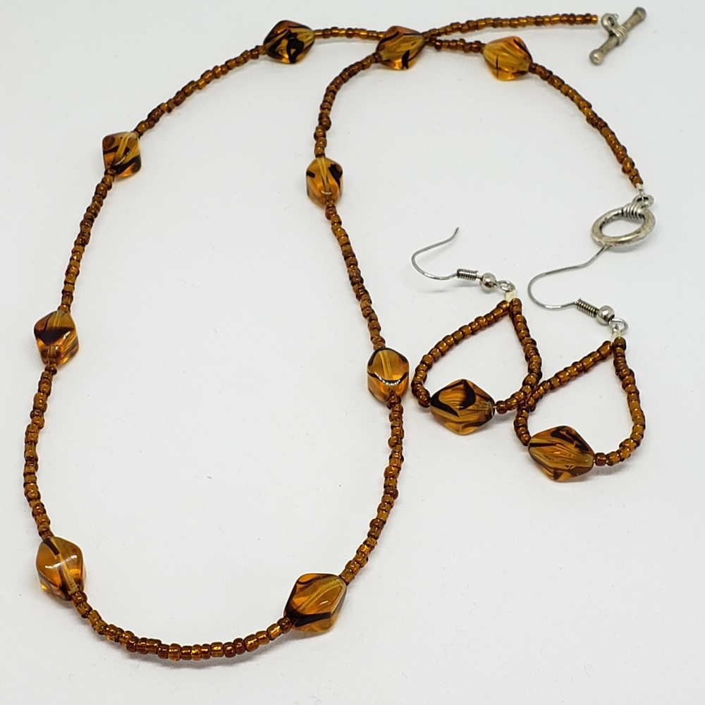 Jewelry set, necklace and earrings set, handmade